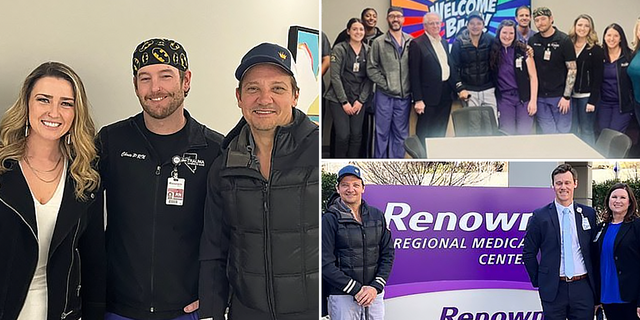 Jeremy Renner visited with hospital staff who saved his life after snowplow accident