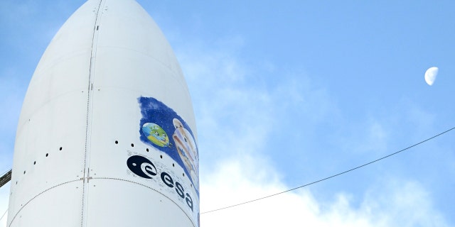 The JUICE mission launch site is shown on April 12, 2023, in Kourou, French Guiana.