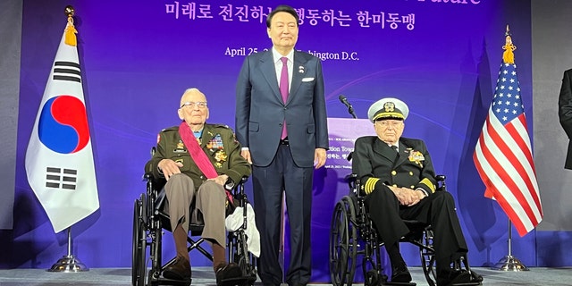 Royce Williams with south korean president
