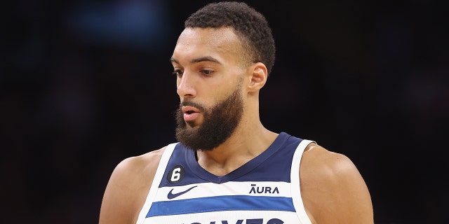 Rudy Gobert of the Minnesota Timberwolves during the Suns game at Footprint Center on March 29, 2023, in Phoenix, Arizona.