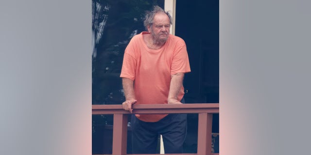 Jack Nicholson was spotted in public on his balcony looking unrecognizable in California.