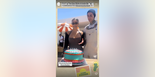 Kourtney Kardashian kicked off her fun-filled Coachella weekend with an early birthday celebration at her exclusive adult campground for her lifestyle brand Poosh. 