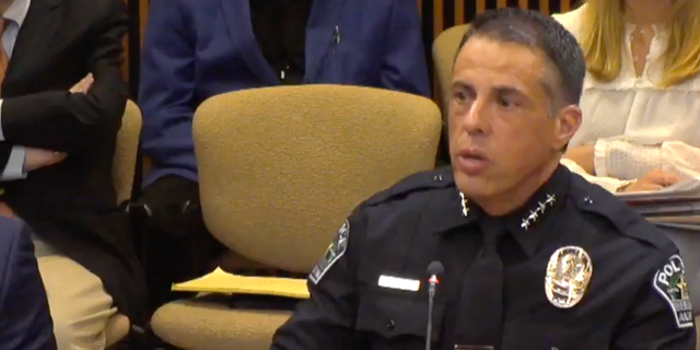 Austin Police Chief Joseph Chacon appears before the city council on Tuesday morning. 