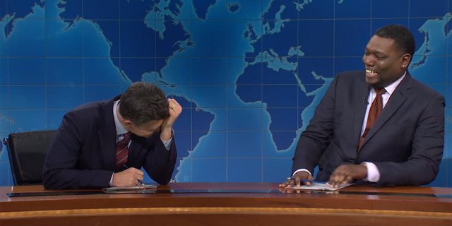 Colin Jost took the prank in good stride on live television.