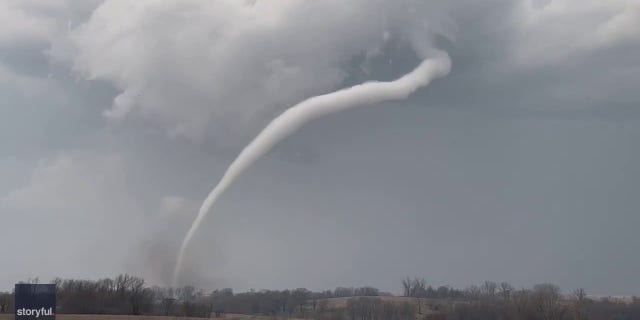 A rope-like tornado was spotted in central Iowa Tuesday. 