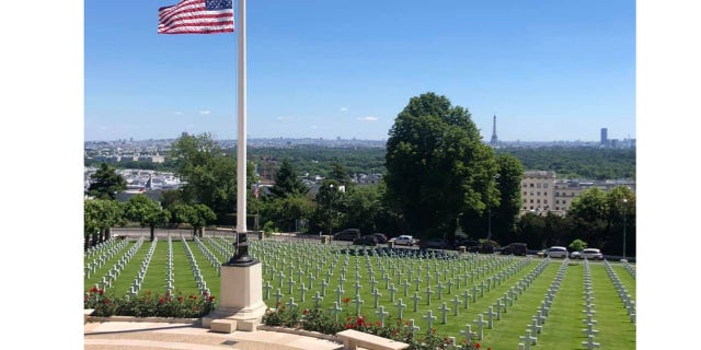 Nearly 1,600 American soldiers, almost all killed in World War I, rest in eternal reverence on a hill overlooking the Eiffel Tower and the sprawl of Paris at the Suresnes American Cemetery. It's one of nearly two dozen American cemeteries and memorials in Europe honoring U.S. troops killed in WWI.