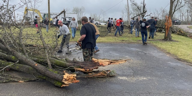 McNairy County residents are coming together ti clean up the destruction following the tornado that hit Adamsville, Tennessee.