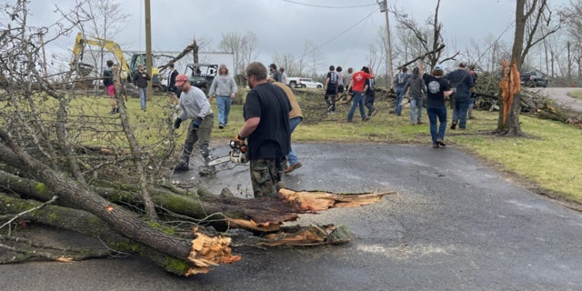 McNairy County residents are coming together ti clean up the destruction following the tornado that hit Adamsville, Tennessee.