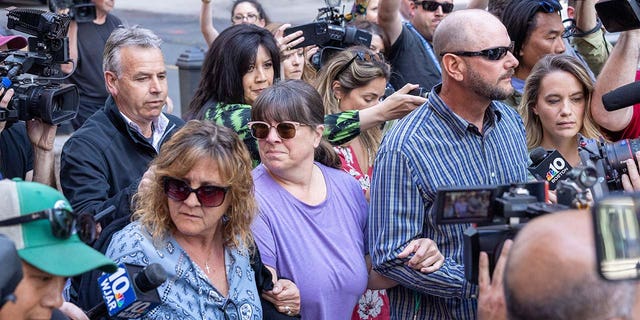 Relatives of Jack Teixeira leave John Joseph Moakley United States Courthouse in Boston following the arraignment of the Massachusetts Air National Guardsman accused of leaking classified information on Friday.