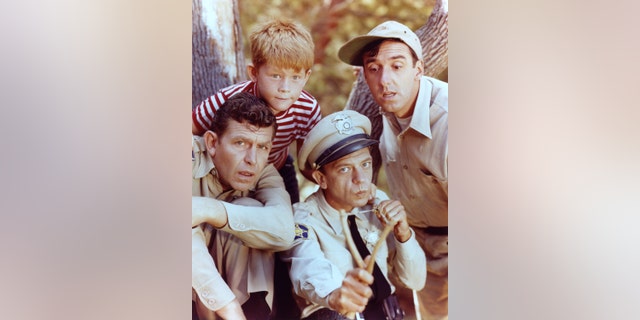 "The Andy Griffith Show" starred Andy Griffith as Sheriff Andy Taylor, Jim Nabors as Gomer Pyle, Ron Howard as Opie Taylor and Don Knotts as Deputy Barney Fife in 'The Andy Griffith Show', circa 1963. 