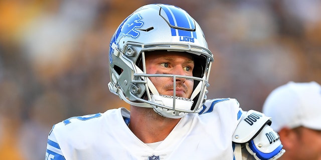 Tim Boyle de los Detroit Lions durante el partido de los Steelers en el Acrisure Stadium el 28 de agosto de 2022 en Pittsburgh.