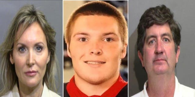 Lauren and James Strother, far left and right, were arrested April 17 after Trent Lehrkamp, 19, drank so much alcohol at their St. Simons Island home that he lost consciousness and had to be hospitalized. 