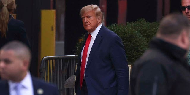 Trump arrives at Trump Tower in New York City on Monday.