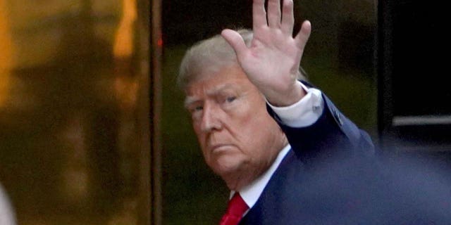 Former President Donald Trump arrives at Trump Tower in New York City on April 3, 2023.