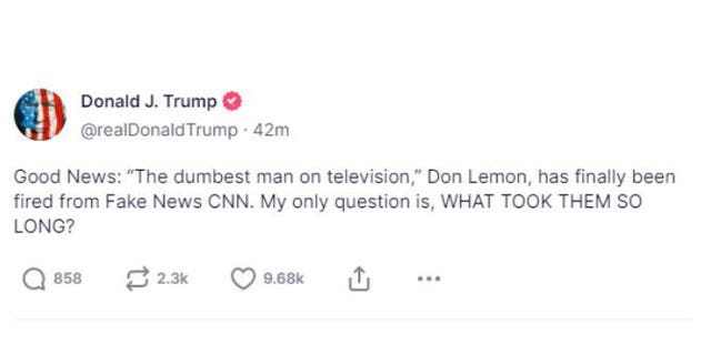 Donald Trump Don Lemon post