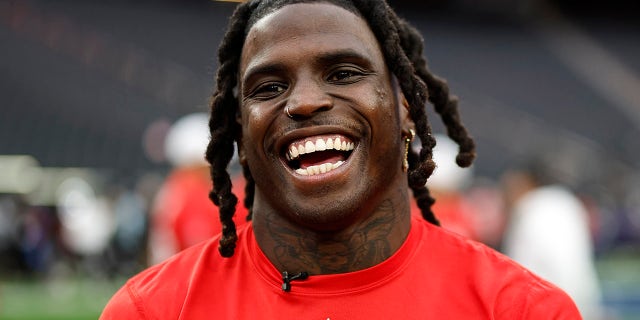 Tyreek Hill smiles