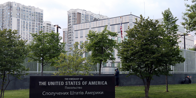 The U.S. Embassy in Kyiv, Ukraine, in May 2022.
