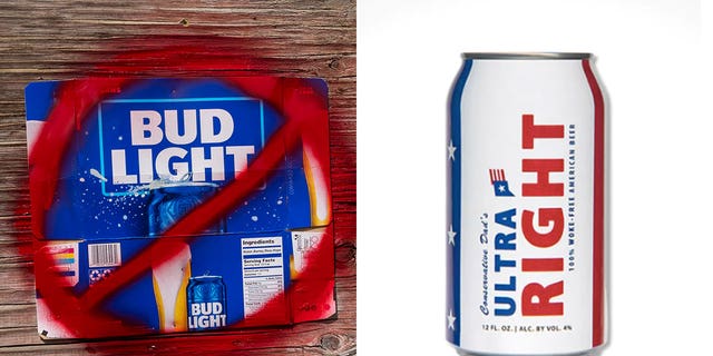 Ultra Right and Bud Light