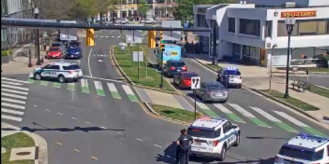 The Arlington County Police Department says the armed robbery happened in the 3100 block of Washington Boulevard on Tuesday when the suspect "entered the bank, implied he had a weapon and demanded money."