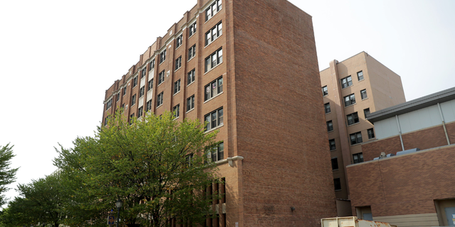Outside of Cobeen Hall dorm on the Marquette University campus in Milwaukee.