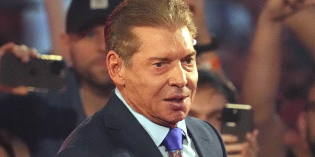 Apr 3, 2022; Arlington, TX, USA; WWE owner Vince McMahon enters the arena during WrestleMania at AT&T Stadium.