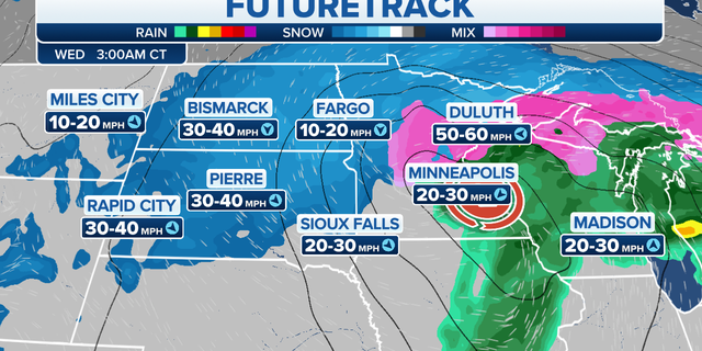 The futuretrack on Wednesday morning in the northern U.S.