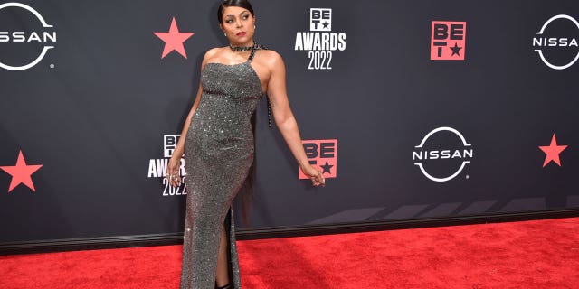 Taraji P. Henson arrives at the BET Awards on June 26, 2022, at the Microsoft Theater in Los Angeles.