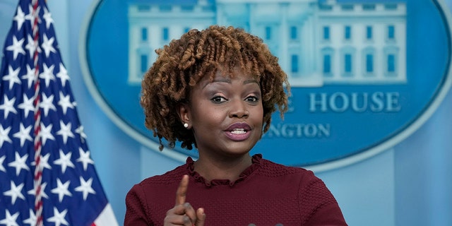 White House press secretary Karine Jean-Pierre answers questions from reporters