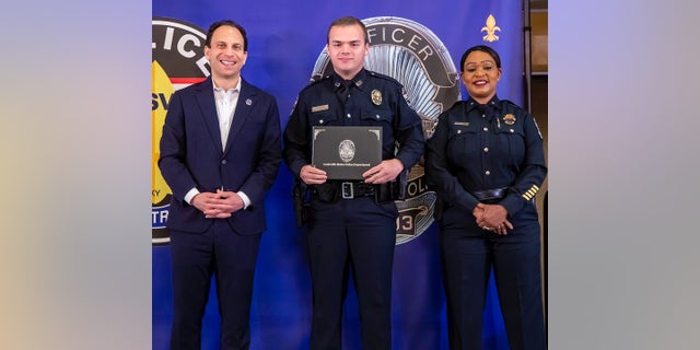 Louisville police Officer Nickolas Wilt was shot by a gunman during a mass shooting gat a bank Monday. He graduated from the police academy on March 31, officials said. 