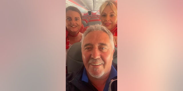Wilkinson said he got to take photos with the flight attendants and have a chat with the pilot as well. He said the service on the plane was "second to none."