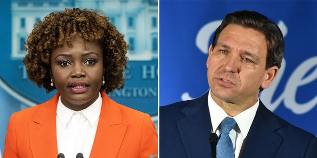 White House press secretary Karine Jean-Pierre lashed out Monday at Florida Gov. Ron DeSantis after he "signed into law a permitless concealed carry bill behind closed doors."