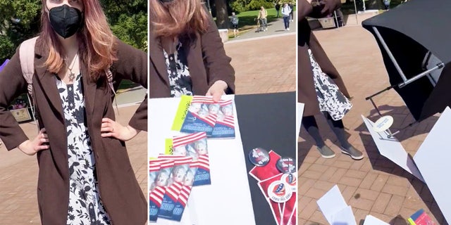 A "trans" activist was caught on video hurling accusations at TPUSA members at the University of Washington before flipping over their display table and accusing them of acting like a "Nazi."