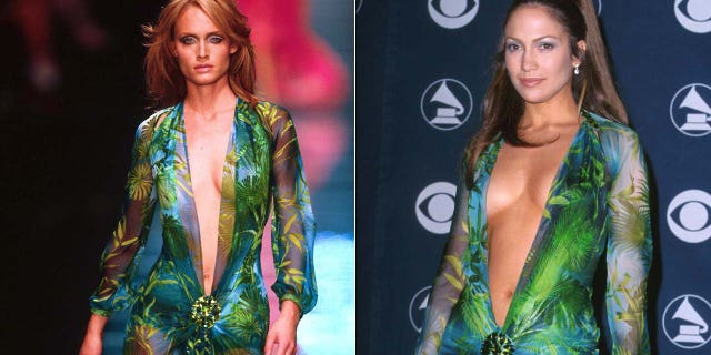 Amber Valletta reminded fans that she was the first to wear Jennifer Lopez's iconic Versace dress.