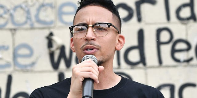 Then-Atlanta councilman Antonio Brown speaks onstage during a Juneteenth rally on June 19, 2020, in Atlanta, Georgia. Brown reached a plea deal in a case where he admitted to lying on a $75,000 bank loan application. He will serve 18 months of probation.
