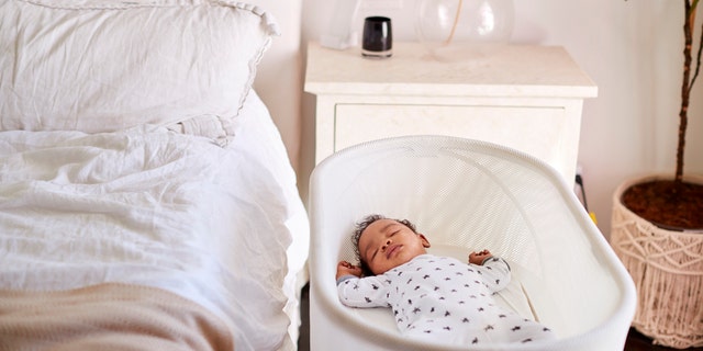 Instead of co-sleeping, the American Academy of Pediatrics recommends room sharing, which is when the baby’s crib, bassinet or play yard is kept in the room with the parent or caregiver.