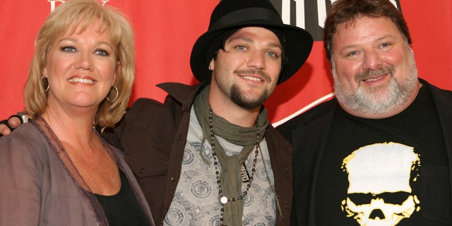 Bam Margera walks Jackass red carpet with his mom and dad, April and Phil