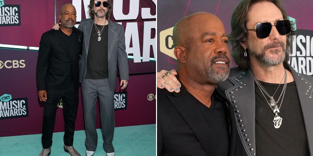 Darius Rucker and The Black Crowes frontman Chris Robinson walked the red carpet ahead of their CMT Music Awards performance.