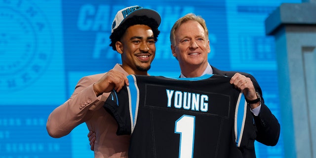 Bryce Young after being drafted by the Panthers