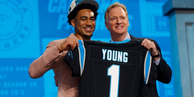 Bryce Young after being drafted by the Panthers