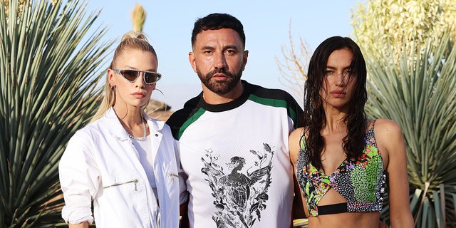 Irina Shayk, Stella Maxwell and Riccardo Tisci attend the Marc Jacobs party at Coachella.
