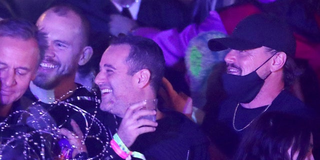 Leonardo DiCaprio partied with a few friends at Neon Carnival after Coachella in Indio, California.