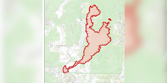 The area where the fire is located in Colorado.  Authorities say the current area is 1,286 acres, and the fire is 25% contained.