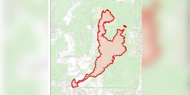 Area of where the fire is in Colorado. Authorities say that the current acreage is 1,286 and the fire is 25% contained.