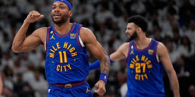 Nuggets celebrate basket