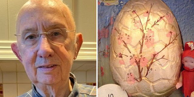 An Easter egg has been in the Bennett family for over 80 years — and has been passed down from generation to generation. Martin Bennett (shown at left) of Wales, South Yorkshire, England., is in charge of putting the family’s Easter egg out for the Christian holiday this year. 