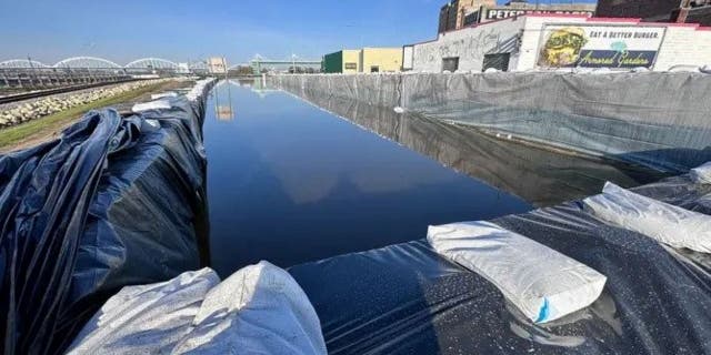 Flood barriers in Davenport