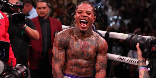 Gervonta Davis celebrates win 