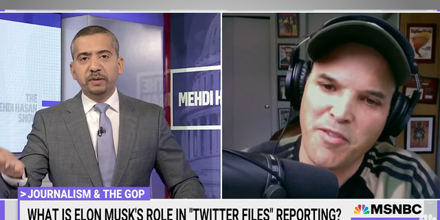 Far-left MSNBC host Mehdi Hasan, left, and journalist Matt Taibbi feuded on various platforms Thursday.