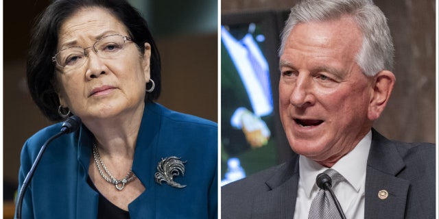 Hirono and Tuberville in a split screen shot
