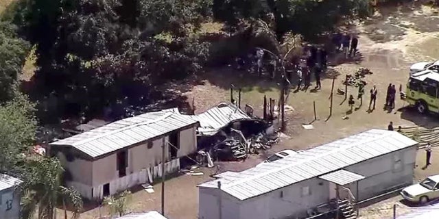 A mobile home in Florida was partially destroyed during a deadly fire Monday. 